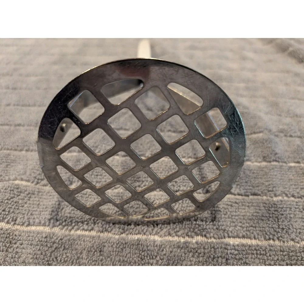Vintage Stainless USA Potato Masher Atomic Blue Starburst MCM‎ Kitchen Tool